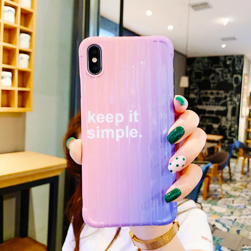 tebrigo Fashion Gradient Silicone Phone Case For iPhone X XR XS Max Korean Style Gradient Suitcase Shape Soft TPU Cases Cover
tebrigo Fashion Gradient Silicone Phone Case For iPhone X XR XS Max Korean Style Gradient Suitcase Shape Soft TPU Cases Cover