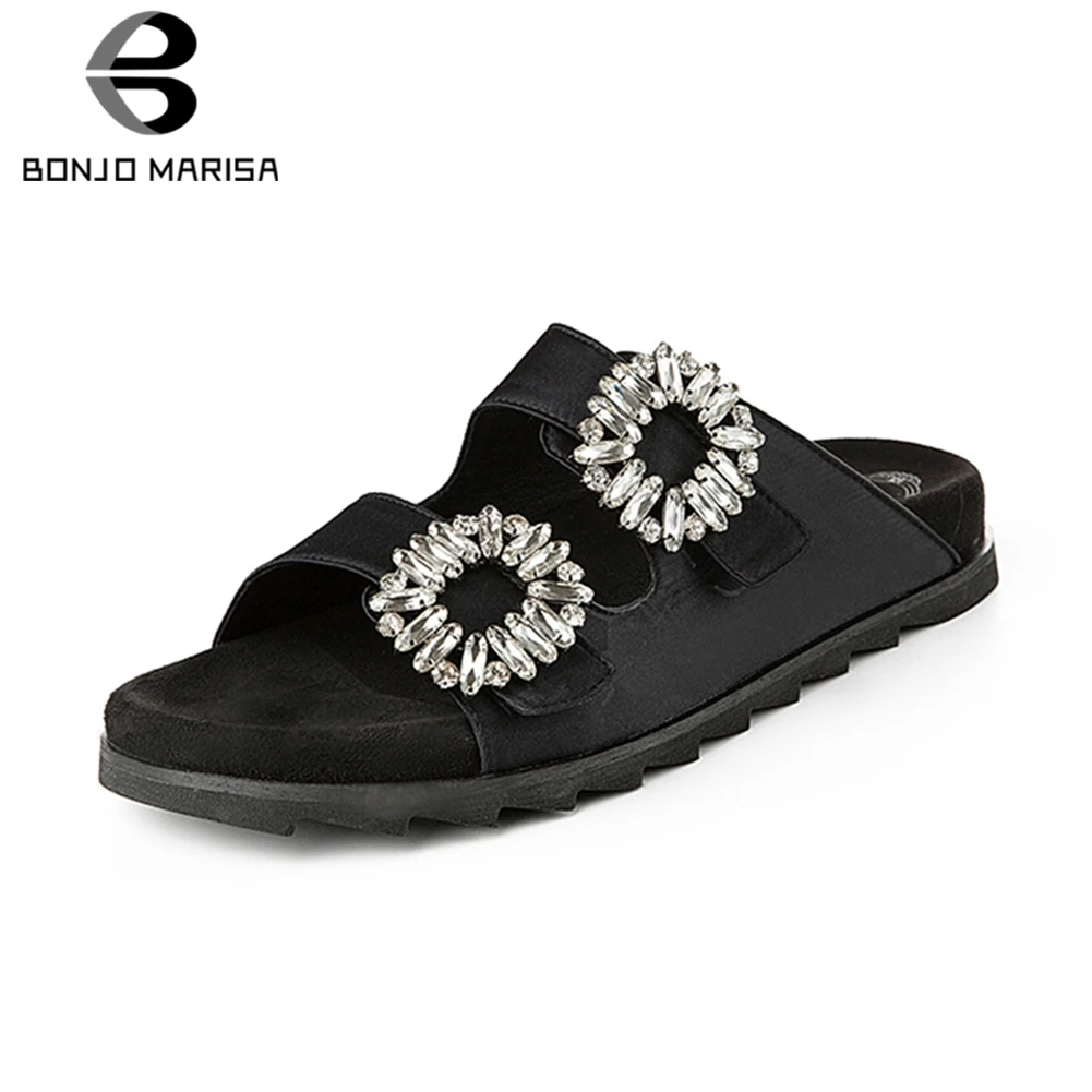 BONJOMARISA 2019 New Sweet Crystal Summer Slippers Women Genuine Leather Shoes Slippers Woman Shoes Woman Large Size 33-43
BONJOMARISA 2019 New Sweet Crystal Summer Slippers Women Genuine Leather Shoes Slippers Woman Shoes Woman Large Size 33-43