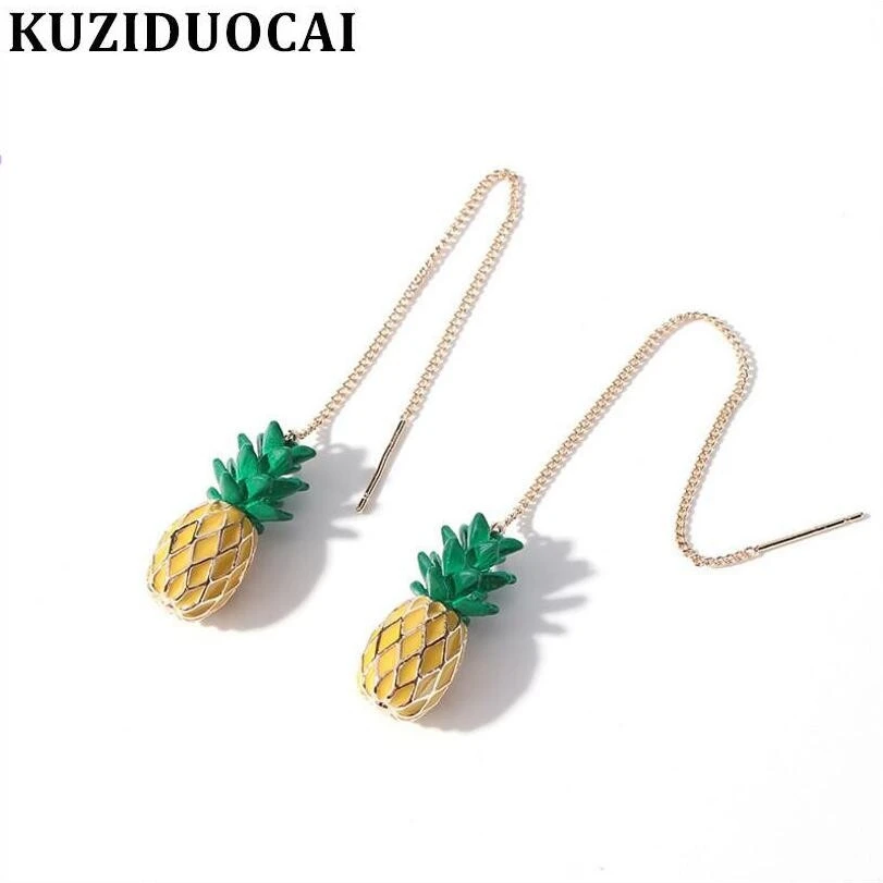Kuziduocai New Fashion Jewelry Lifelike Vivid Pineapple Tassel Elegant Cute Stud Earrings For Women Girl Gifts Pendientes E-81
Kuziduocai New Fashion Jewelry Lifelike Vivid Pineapple Tassel Elegant Cute Stud Earrings For Women Girl Gifts Pendientes E-81