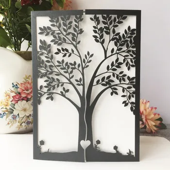 50pcs/lot Black Tree Wedding Invitation Laser Cut Customizable Wedding Card Personalized Greeting Card Festival Supplies
50pcs/lot Black Tree Wedding Invitation Laser Cut Customizable Wedding Card Personalized Greeting Card Festival Supplies
