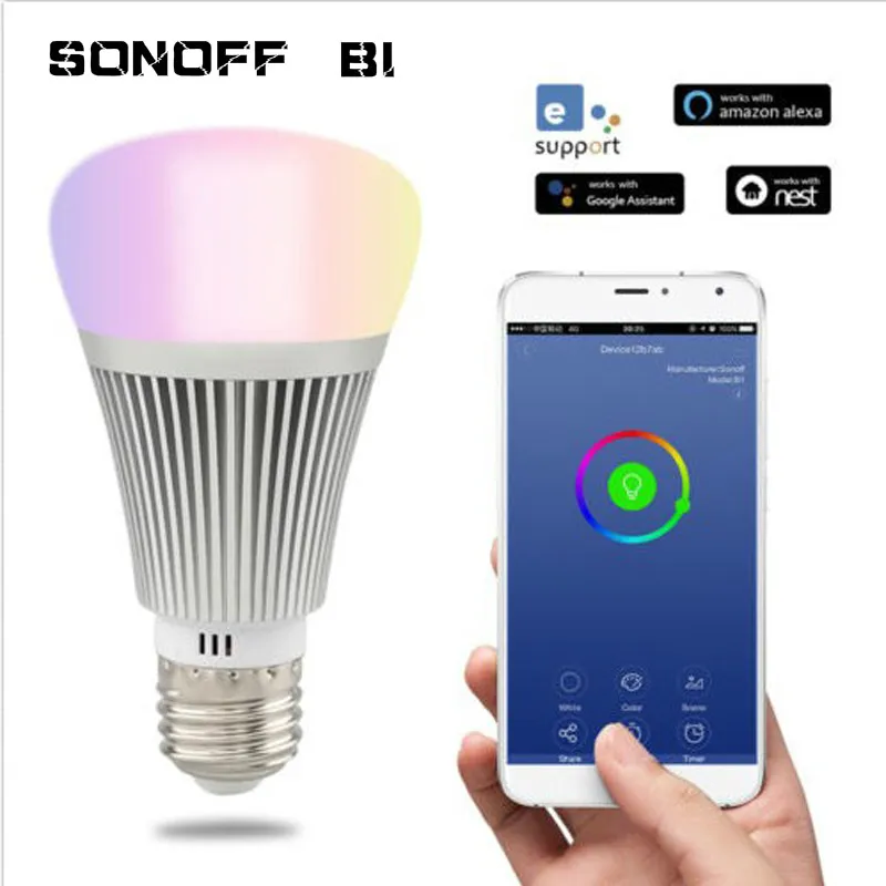 Led Bulb Dimmer Wifi Smart Light Sonoff B1 Bulbs Remote Control Wifi Light Switch Led Color Changing Light Bulb Works with Alexa
Led Bulb Dimmer Wifi Smart Light Sonoff B1 Bulbs Remote Control Wifi Light Switch Led Color Changing Light Bulb Works with Alexa