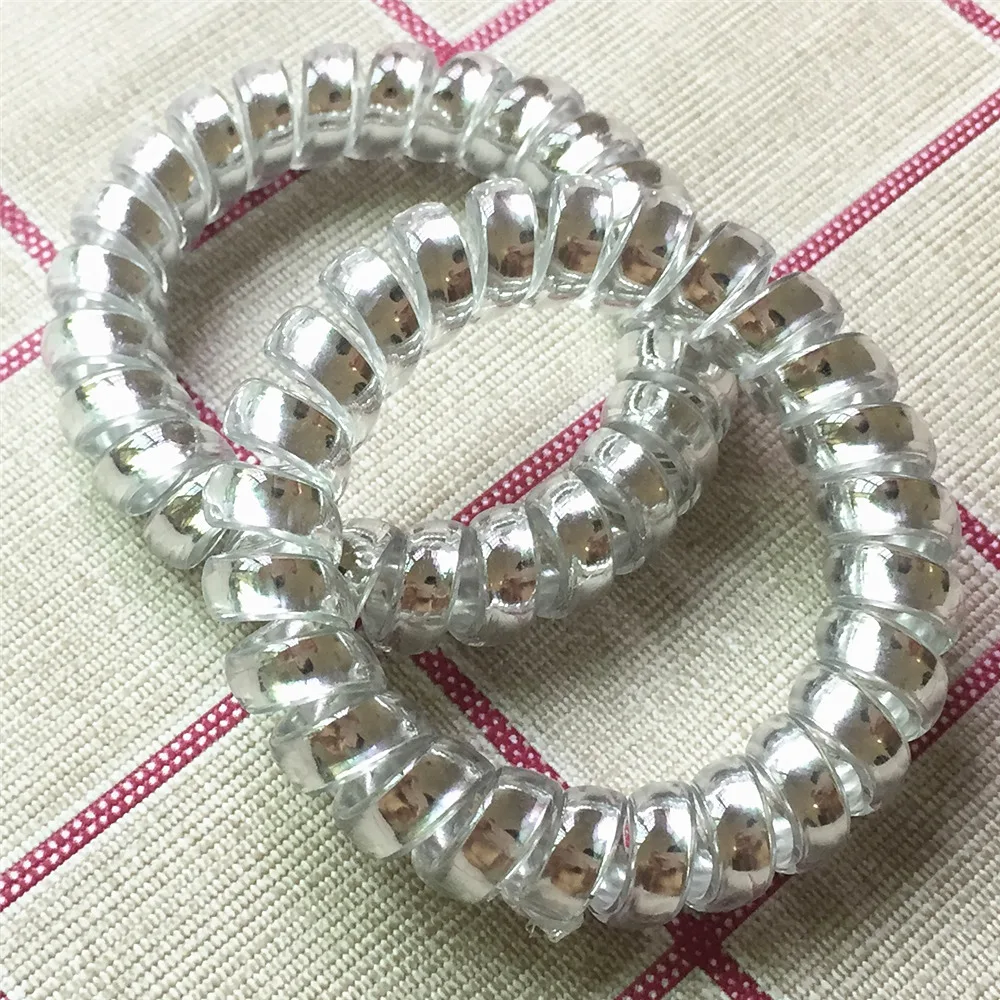 Bright Silver High Elasticity Telephone Wire Bracelet Women Spiral Band Coil multi-role Tie Hair band Ponytail Scrunchies
Bright Silver High Elasticity Telephone Wire Bracelet Women Spiral Band Coil multi-role Tie Hair band Ponytail Scrunchies