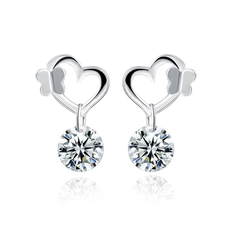Lo Paulina S925 Silver Butterfly Heart-shaped Stud Earrings with AAA Zircon bijoux wholesale for gift
Lo Paulina S925 Silver Butterfly Heart-shaped Stud Earrings with AAA Zircon bijoux wholesale for gift