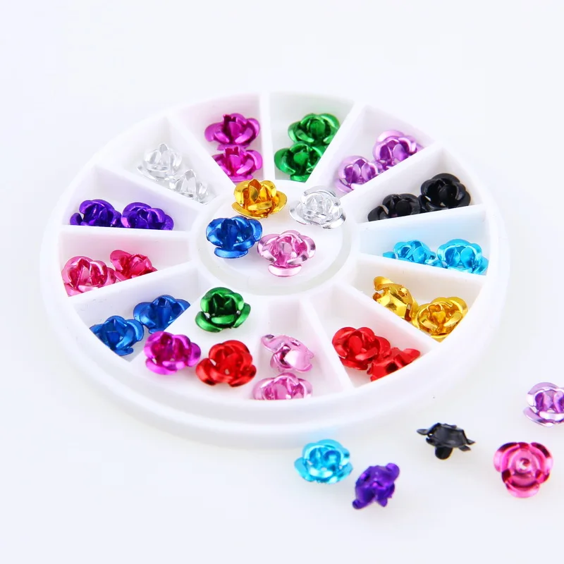 24 Pcs / Box Metal Aluminum Rose Flower Nail Art Rhinestone Mixed Color Decoration Diy nail tools
24 Pcs / Box Metal Aluminum Rose Flower Nail Art Rhinestone Mixed Color Decoration Diy nail tools