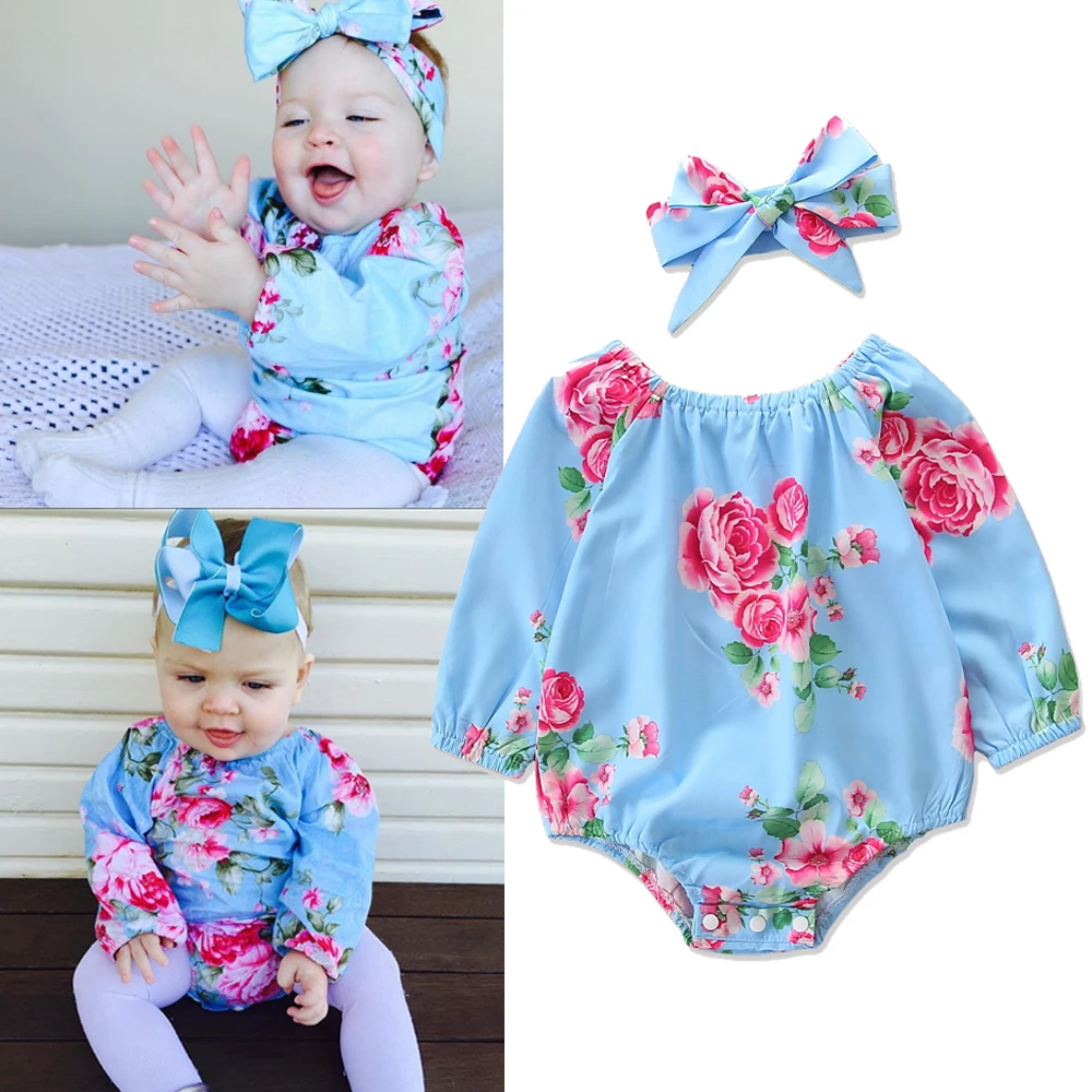 Newborn Baby Romper Long Sleeve Floral Print Romper Headband 2pcs Toddler Girls Clothing Infant Photography Props Kids Jumpsuit
Newborn Baby Romper Long Sleeve Floral Print Romper Headband 2pcs Toddler Girls Clothing Infant Photography Props Kids Jumpsuit
