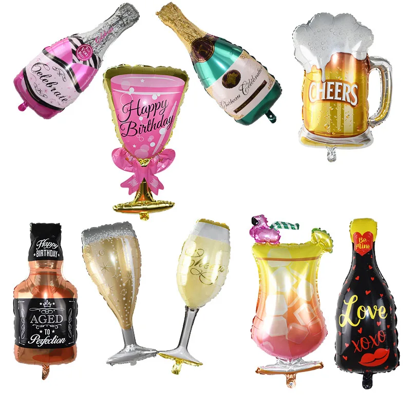 

Large Size Foil Balloons Champagne Cup Beer Bottle Helium Balloon Toys Wedding Birthday Party Home Decoration favor Supplies