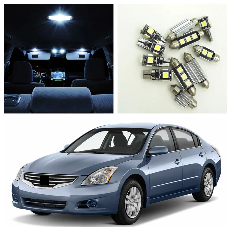 10pcs White LED Light Bulbs Interior Package Kit For 2007-2012 Nissan Altima Sedan Map Dome License Plate Lamp Nissan-B-02
10pcs White LED Light Bulbs Interior Package Kit For 2007-2012 Nissan Altima Sedan Map Dome License Plate Lamp Nissan-B-02