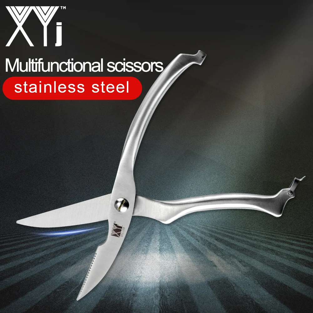 XYj Multi-Function Kitchen Scissor High Hardness Stainless Steel Blade Cleaver Chicken Bones fish Quick Scissor Kitchen Tools
XYj Multi-Function Kitchen Scissor High Hardness Stainless Steel Blade Cleaver Chicken Bones fish Quick Scissor Kitchen Tools