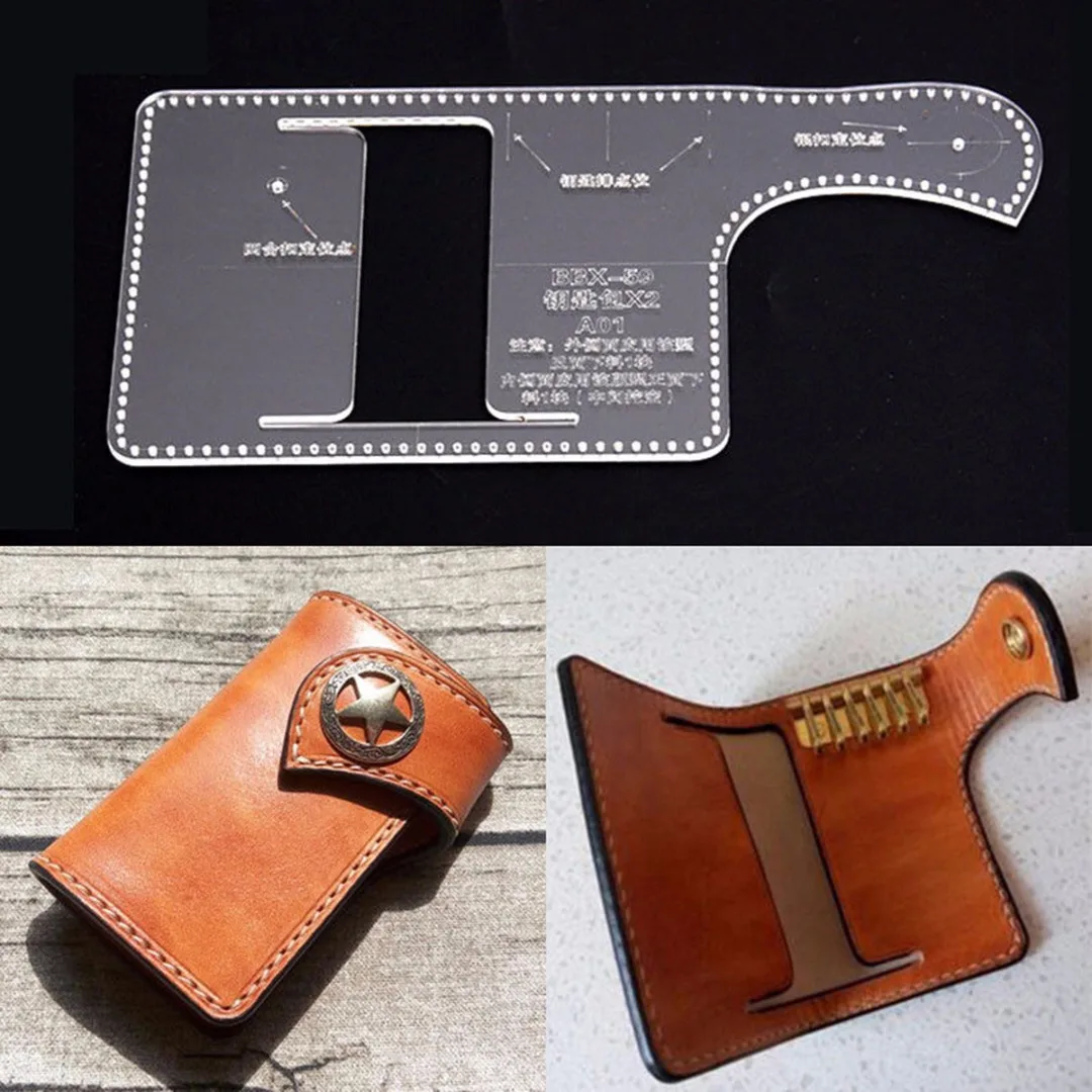 1pc Acrylic Template Pattern 115*70mm Key Chain Case Holder Wallets Soft Leather Craft Pattern DIY Stencil for Handcrafts Lovers
1pc Acrylic Template Pattern 115*70mm Key Chain Case Holder Wallets Soft Leather Craft Pattern DIY Stencil for Handcrafts Lovers