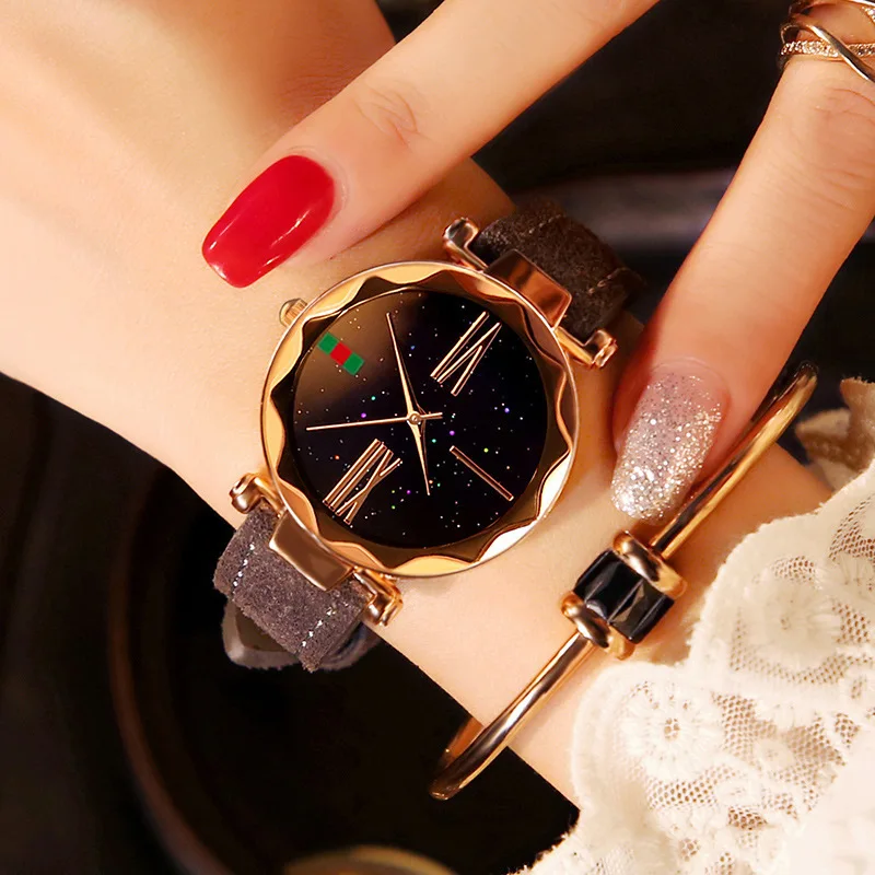 Hot Luxury Quartz Watch Women Rose Gold Starry Sky Leather Bracelet Wristwatches Clock Fashion Casual Ladies Watch Reloj Mujer
Hot Luxury Quartz Watch Women Rose Gold Starry Sky Leather Bracelet Wristwatches Clock Fashion Casual Ladies Watch Reloj Mujer