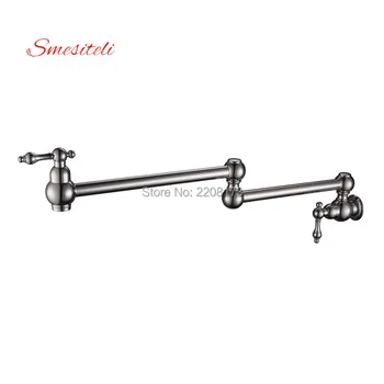Smesiteli Luxury Double-Jointed Swinging Spout & Brass Lever Handles Single Cold Pot Filler Tap Wall Mounted Kitchen Faucet 
Smesiteli Luxury Double-Jointed Swinging Spout & Brass Lever Handles Single Cold Pot Filler Tap Wall Mounted Kitchen Faucet
