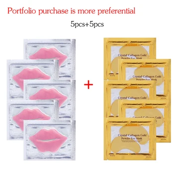 5Pairs Collagen Gold Eye Mask Anti Dark Circles Wrinkle Eye Care and 5pcs Collagen Lip Mask Moisturing Nourishing Lip Mask Set
5Pairs Collagen Gold Eye Mask Anti Dark Circles Wrinkle Eye Care and 5pcs Collagen Lip Mask Moisturing Nourishing Lip Mask Set