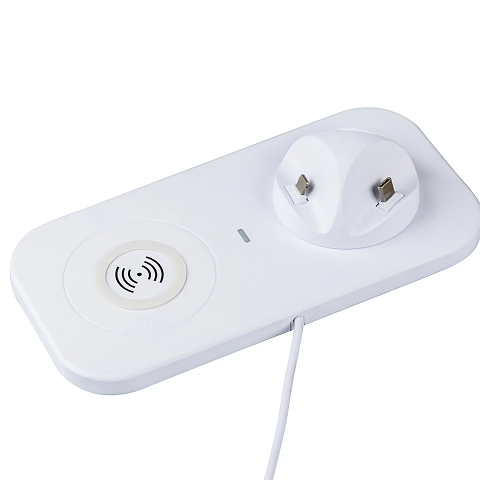 3 in 1 USB-CMicro USB8 Pin Dock Charger Stand Station Holder + Wireless Charger For iPhone X 8 Plus SAMSUNG S9 Note 8 S7 Edge (3)