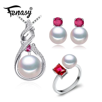 FENASY pearl jewelry fashion engagement jewelry sets Natural Pearl pendant Red stone ruby Necklace women/stud Earrings cute ring
FENASY pearl jewelry fashion engagement jewelry sets Natural Pearl pendant Red stone ruby Necklace women/stud Earrings cute ring