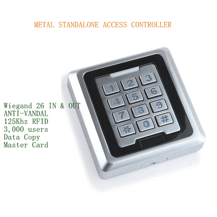 New Arrival 3000 Users 125KHz RFID Metal Anti-vandal Access Control Keypad, Support Copy Data Directly Between Two Same Models.
New Arrival 3000 Users 125KHz RFID Metal Anti-vandal Access Control Keypad, Support Copy Data Directly Between Two Same Models.