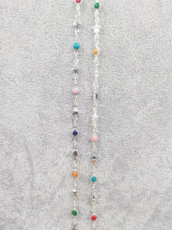 MYLONGINGCHARM Wholesale 10 feet shiny silver Multicolor Enamel Chain 5mm chain F152YIN-raw brass material soldered links
MYLONGINGCHARM Wholesale 10 feet shiny silver Multicolor Enamel Chain 5mm chain F152YIN-raw brass material soldered links