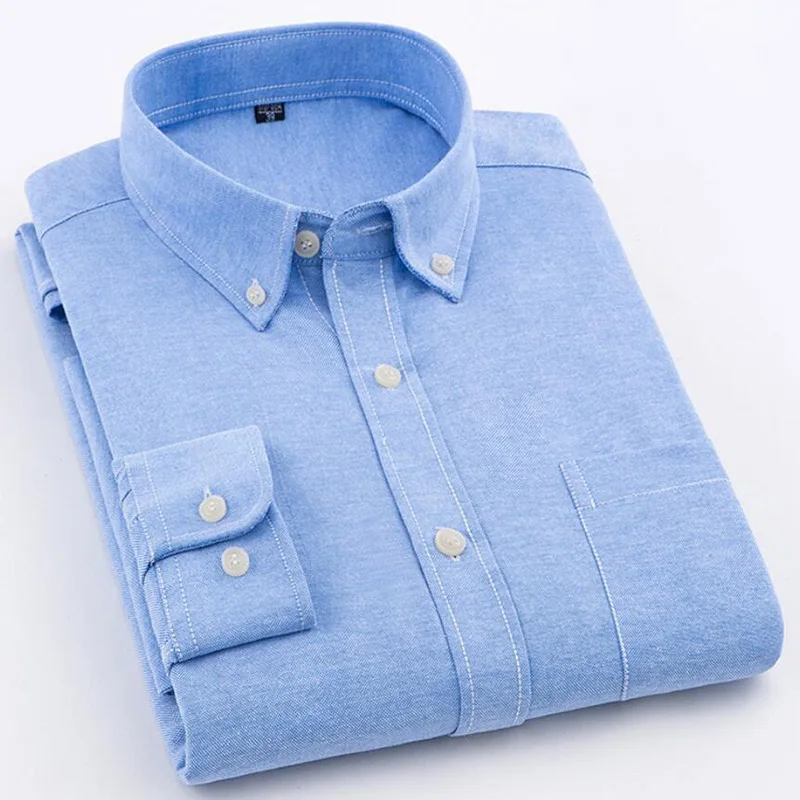 Oxford cotton shoulder pocket long-sleeved solid color shirt free of hot treatment Slim youth casual men's shirt free shipping
Oxford cotton shoulder pocket long-sleeved solid color shirt free of hot treatment Slim youth casual men's shirt free shipping