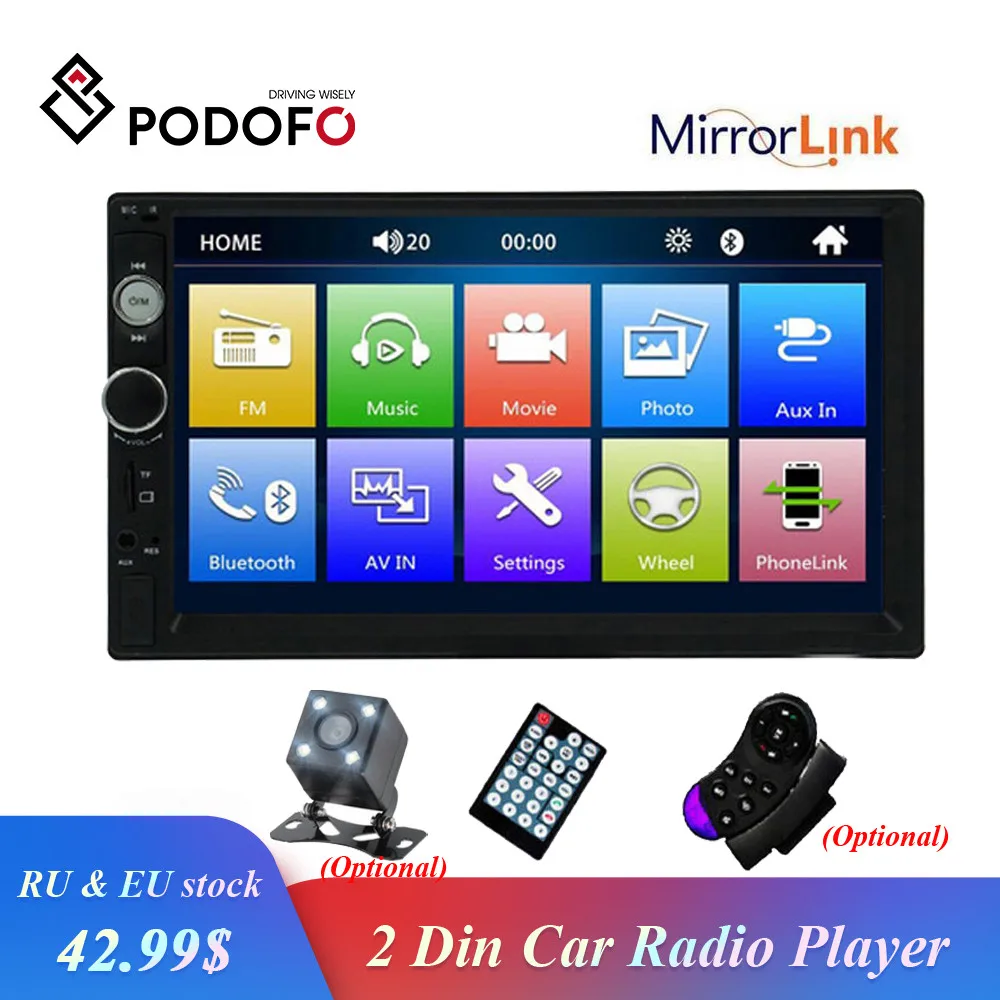 Podofo 7" Car Backup Monitors 2din Audio Radio Touch Screen HD Digital Display USB Bluetooth Autoradio Multimedia MP5 Player
Podofo 7" Car Backup Monitors 2din Audio Radio Touch Screen HD Digital Display USB Bluetooth Autoradio Multimedia MP5 Player