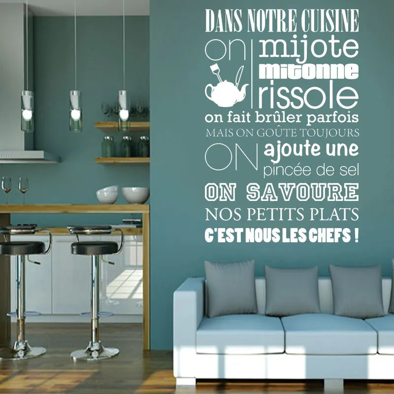 Personality French slogan Restaurant Kitchen Vinyl Applique Fashion Sticker Kitchen Restaurant Self-adhesive Mural CF11
Personality French slogan Restaurant Kitchen Vinyl Applique Fashion Sticker Kitchen Restaurant Self-adhesive Mural CF11