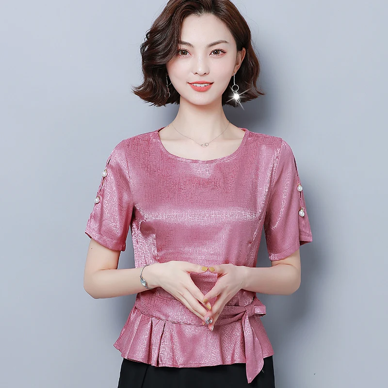 Korean Fashion Silk Women Blouses Satin Womens Tops and Blouses Short Sleeve Pink Women Shirts Plus Size XXXL/4XL Ladies Tops
Korean Fashion Silk Women Blouses Satin Womens Tops and Blouses Short Sleeve Pink Women Shirts Plus Size XXXL/4XL Ladies Tops