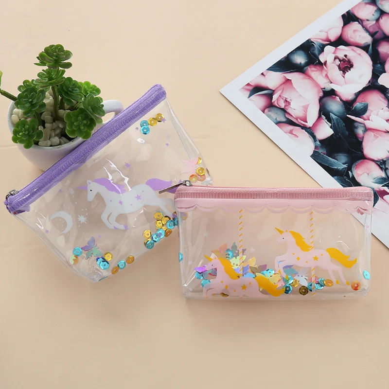 1 Pcs Cartoon Jelly Color Transparent Unicorn Shining Sequins Coin Purse Bag Kawaii Animal Stationery Money Bag Card Holders
1 Pcs Cartoon Jelly Color Transparent Unicorn Shining Sequins Coin Purse Bag Kawaii Animal Stationery Money Bag Card Holders