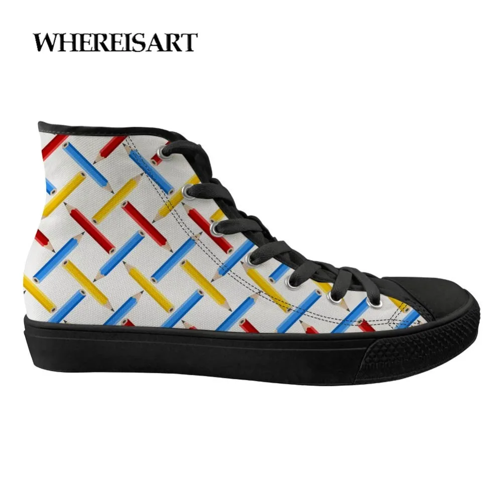 WHEREISART men's vulcanized shoes pencil school supplies printing men canvas sneakers high help casual breathable Zapatos Mujer
WHEREISART men's vulcanized shoes pencil school supplies printing men canvas sneakers high help casual breathable Zapatos Mujer