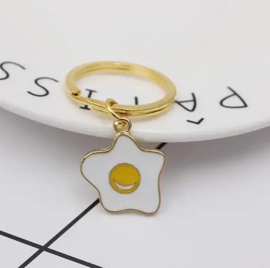 Creative Fun Fried Egg Shape Keychain Enamel Trendy Women Food Jewelry for women girls Unique Fried Eggs Key Chain
Creative Fun Fried Egg Shape Keychain Enamel Trendy Women Food Jewelry for women girls Unique Fried Eggs Key Chain