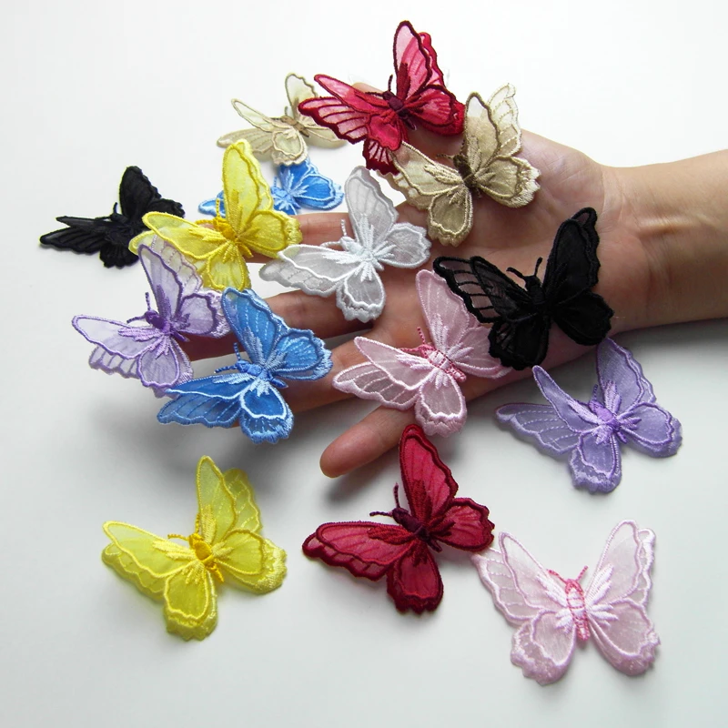 10Piece/lot 3D double butterfly embroidery buiter Clothes lace patch decorative supplies back glue stick craft diy accessory
10Piece/lot 3D double butterfly embroidery buiter Clothes lace patch decorative supplies back glue stick craft diy accessory