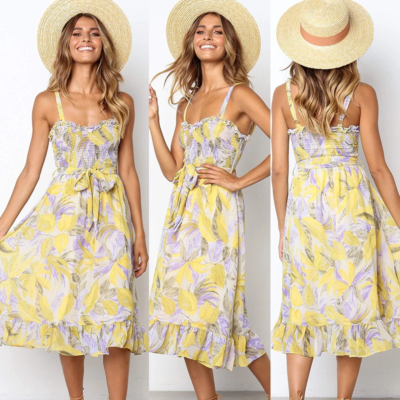 sweet lady girls floral printed spaghetti strap dress pure color mid-length dress sleeveless dress
sweet lady girls floral printed spaghetti strap dress pure color mid-length dress sleeveless dress