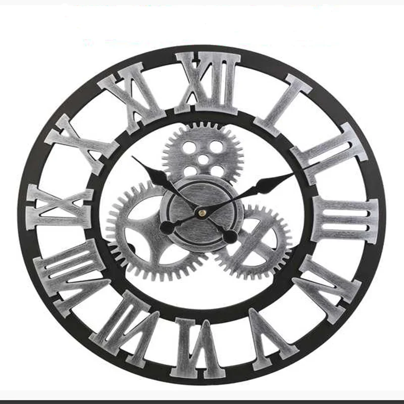 Retro Vintage European Handmade 3D Gear Decorative Wooden Vintage Wall Clock (Silver Color)
Retro Vintage European Handmade 3D Gear Decorative Wooden Vintage Wall Clock (Silver Color)