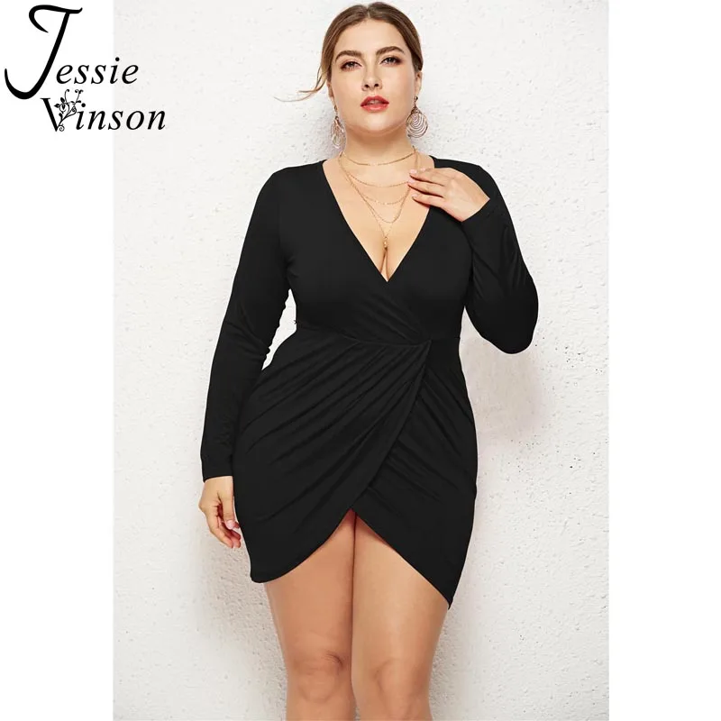 Jessie Vinson Women Plus Size Sexy V-neck Long Sleeve Split Mini Dress Black Bandage Bodycon Night Club Dress Party Dress 3XL
Jessie Vinson Women Plus Size Sexy V-neck Long Sleeve Split Mini Dress Black Bandage Bodycon Night Club Dress Party Dress 3XL