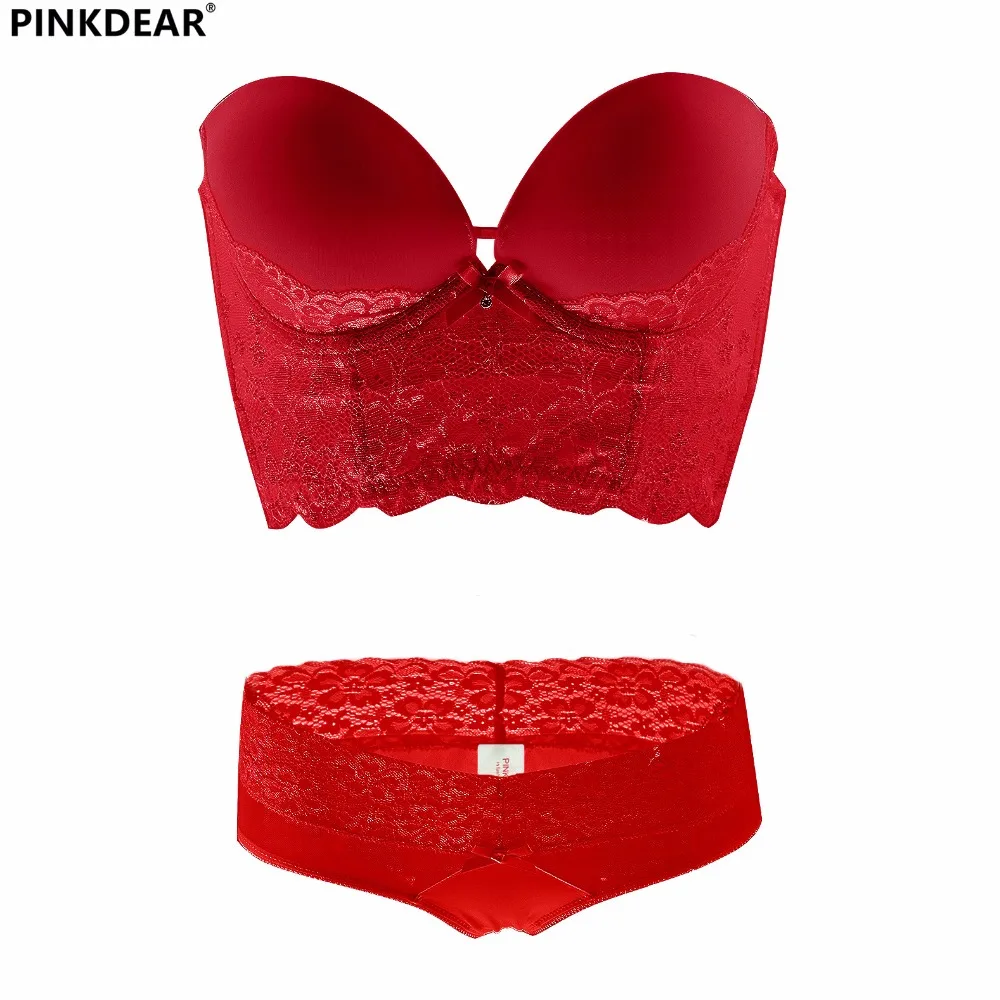 Red strapless bra set Clearance