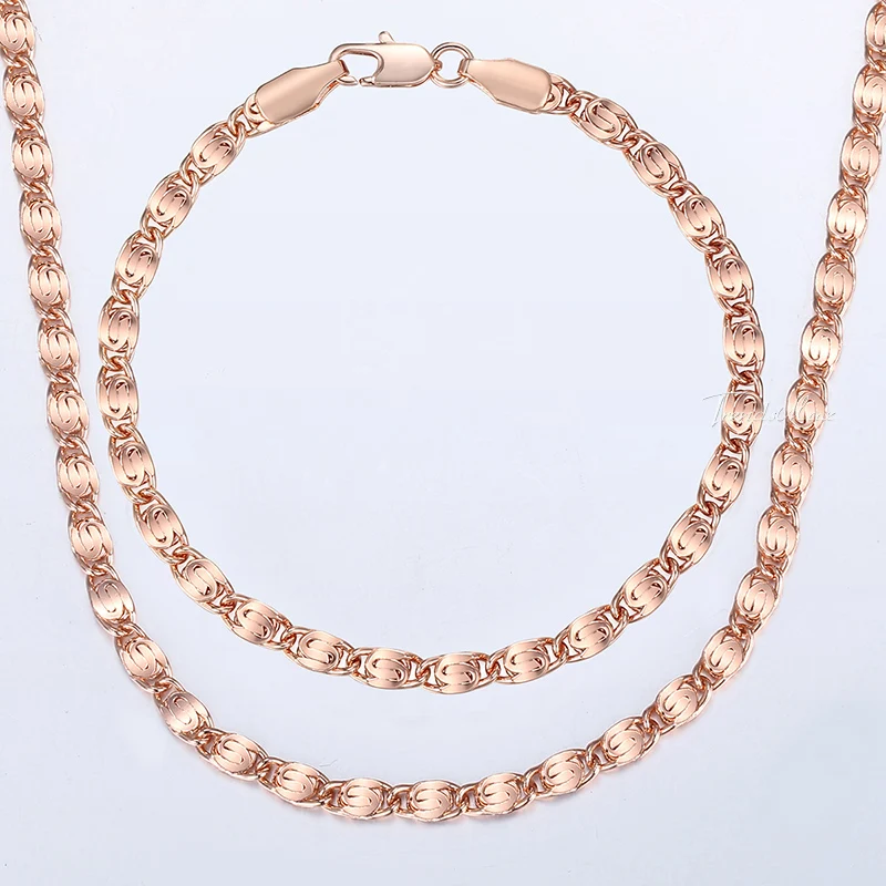 Jewelry Sets For Women Men 585 Rose Gold Bracelet Neckalce Set Snail Chain Wholesale Dropshipping Jewelry Gifts 4mm HGS181
Jewelry Sets For Women Men 585 Rose Gold Bracelet Neckalce Set Snail Chain Wholesale Dropshipping Jewelry Gifts 4mm HGS181