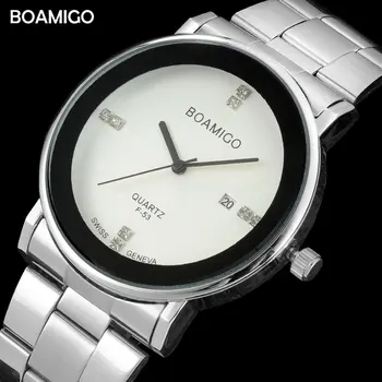 BOAMIGO Brand Men Watches Luxury Sports Quartz Watch Stainless Steel Band Business Auto Date White Wristwatch Relogio Masculino
BOAMIGO Brand Men Watches Luxury Sports Quartz Watch Stainless Steel Band Business Auto Date White Wristwatch Relogio Masculino