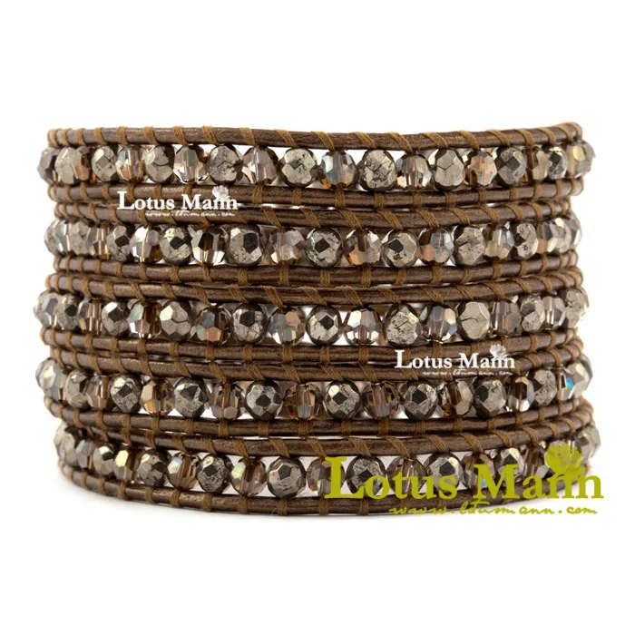 Lotusmann ironpyrite crystal mixed brown gold 5 wraps bracelet
Lotusmann ironpyrite crystal mixed brown gold 5 wraps bracelet