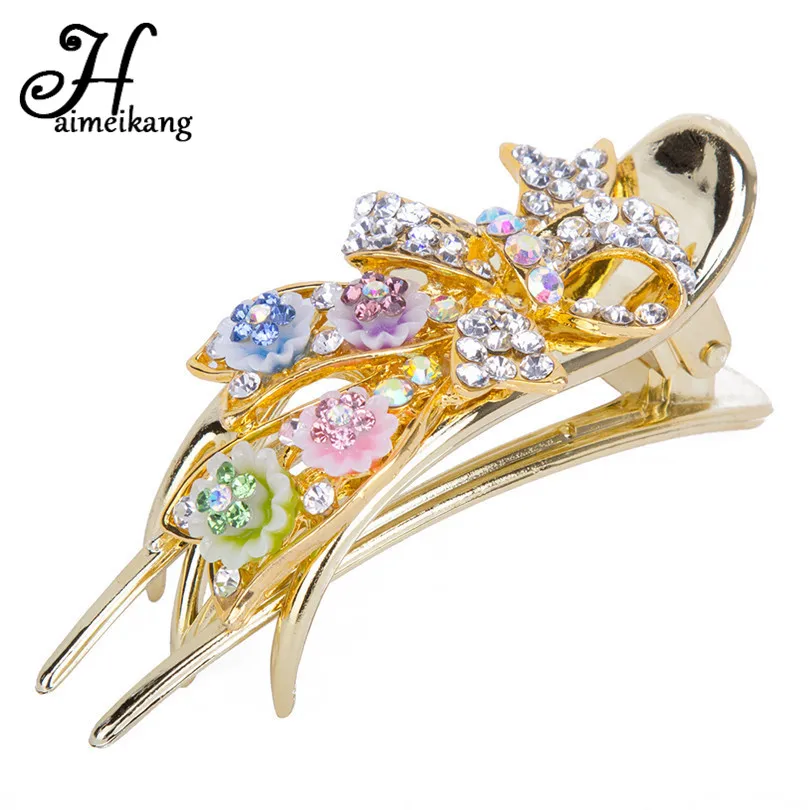 Haimeikang Women Fashion Crystal Flower Bow Barrettes Hair Claw Headdress Lady Rhinestone Clamp Hair Clip Hair Accessories
Haimeikang Women Fashion Crystal Flower Bow Barrettes Hair Claw Headdress Lady Rhinestone Clamp Hair Clip Hair Accessories