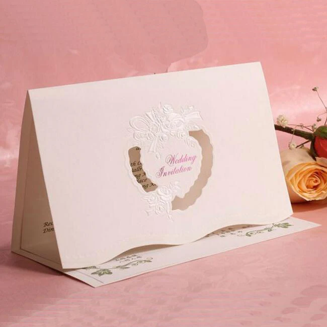 Image 20pcs pack Bronzing Wedding Invitation Card Wedding Favors Hollow Flowers Design Invitation Card with Blank Inner Sheet
