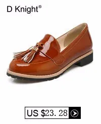 2017 Spring Women's Loafers Tassel Fashion Flats Bling PU Leather Oxfords For Women Vintage Casual Platform Shoes Big Size 33-43