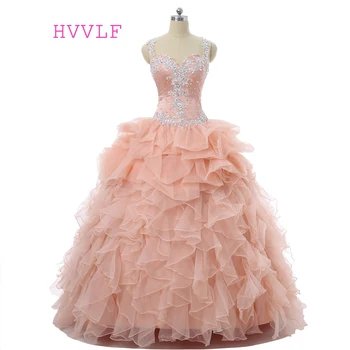 Peach 2018 Vestido Quinceanera Dresses Ball Gown Sweetheart Organza Ruffles Appliques Beaded Crystals Cheap Sweet 16 Dresses
Peach 2018 Vestido Quinceanera Dresses Ball Gown Sweetheart Organza Ruffles Appliques Beaded Crystals Cheap Sweet 16 Dresses