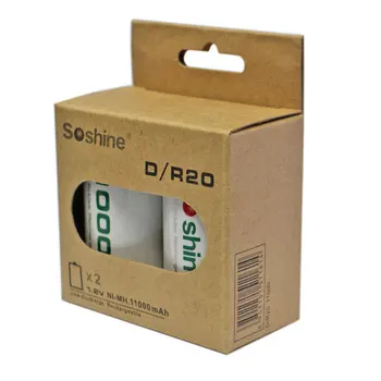 Soshine 2PCS D/R20 Size RTU D11000 Rechargeable Battery NiMH 11000mAh 1.2V Battery Higher Current Capabilities Battery
Soshine 2PCS D/R20 Size RTU D11000 Rechargeable Battery NiMH 11000mAh 1.2V Battery Higher Current Capabilities Battery