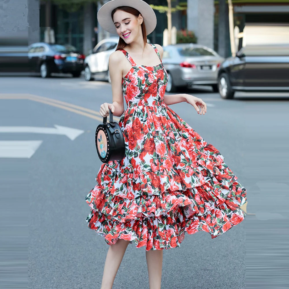 Spring Summer 2017 Floral Printed Women's Ball Gown Dress Sexy Spaghetti Strap Slash Neck Ruffled Pleated Ukraine Lady Dresses
Spring Summer 2017 Floral Printed Women's Ball Gown Dress Sexy Spaghetti Strap Slash Neck Ruffled Pleated Ukraine Lady Dresses