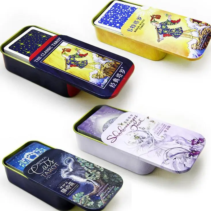 6 Kinds Option Metal Box Tarot Board Game 78 PCS/Set Boxed Playing Card Tarot Board Game For Family/Friends
6 Kinds Option Metal Box Tarot Board Game 78 PCS/Set Boxed Playing Card Tarot Board Game For Family/Friends
