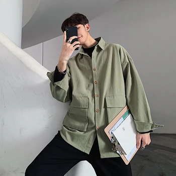 2019 Spring Men's Green/black/white/khaki Color Cotton Work Clothes Pocket Long Sleeve Brand Coats Fashion Loose Shirts M-XL
2019 Spring Men's Green/black/white/khaki Color Cotton Work Clothes Pocket Long Sleeve Brand Coats Fashion Loose Shirts M-XL