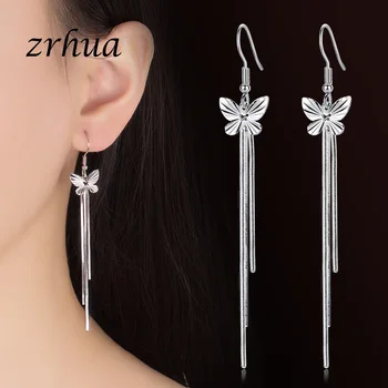 ZRHUA New 925 Sterling Silver Drop Earring Women Jewelry Classic Butterfly Pendant with Ear Wire Chain Earrings for Women Party
ZRHUA New 925 Sterling Silver Drop Earring Women Jewelry Classic Butterfly Pendant with Ear Wire Chain Earrings for Women Party