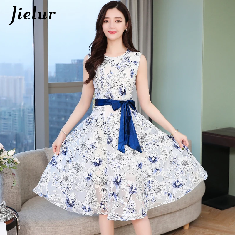 Jielur Floral Printed Women Dress Sleeveless Mesh Lace-up Chic Dresses Lady O-neck Hipster Summer Dress Kleider Damen S-XL
Jielur Floral Printed Women Dress Sleeveless Mesh Lace-up Chic Dresses Lady O-neck Hipster Summer Dress Kleider Damen S-XL