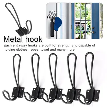 5pcs Wire Loop Coat Metal Hooks Hook Vintage Wall Clothes Hanger Organizer Black Door Mount
5pcs Wire Loop Coat Metal Hooks Hook Vintage Wall Clothes Hanger Organizer Black Door Mount