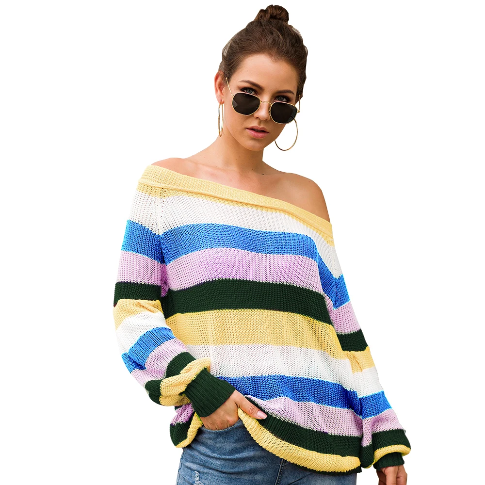 Autumn Medium long sweater new Oversized Rainbow Knitted Sweater Women Pullover Loose sexy Winter SweaterJumper Pull Femme
Autumn Medium long sweater new Oversized Rainbow Knitted Sweater Women Pullover Loose sexy Winter SweaterJumper Pull Femme