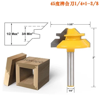 Free shipping 1PC Small Lock Miter Router Bit Anti-kickback 45 Degree 1/4 Inch Stock Shank Tenon Cutter for Woodworking
Free shipping 1PC Small Lock Miter Router Bit Anti-kickback 45 Degree 1/4 Inch Stock Shank Tenon Cutter for Woodworking