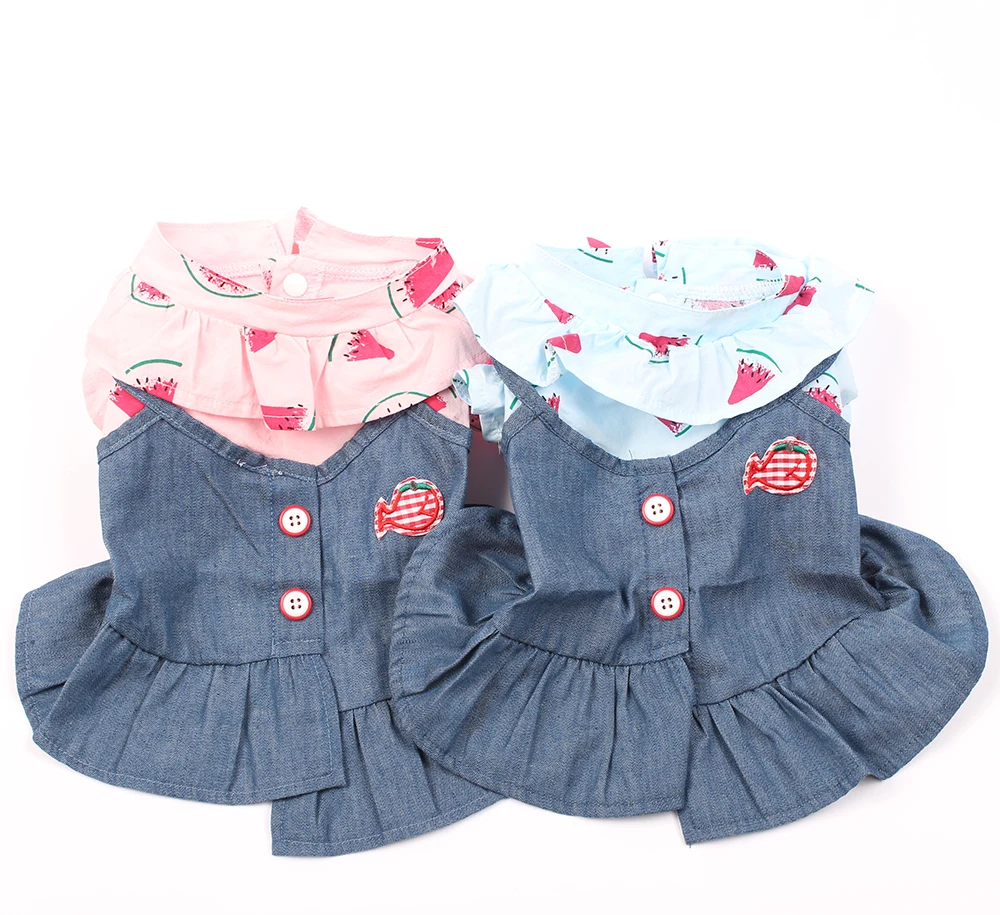 New Dog Pet Dress Shirt Denim Wattermelon Design Cat Puppy T-shirt Spring Summer Clothes Apparel
New Dog Pet Dress Shirt Denim Wattermelon Design Cat Puppy T-shirt Spring Summer Clothes Apparel