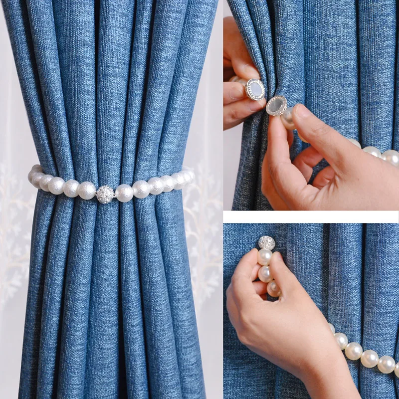 Pearl magnet Curtain Holders Tieback Clips Magnetic Hanging Ball Beaded Buckle Tie Back Straps Accessories Home Decoration
Pearl magnet Curtain Holders Tieback Clips Magnetic Hanging Ball Beaded Buckle Tie Back Straps Accessories Home Decoration